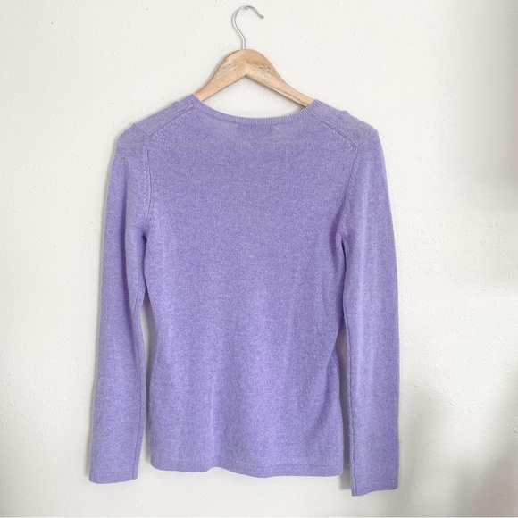 Claudia Nichole | cashmere nautical print lavender crewneck sweater, size small - Picture 3 of 15